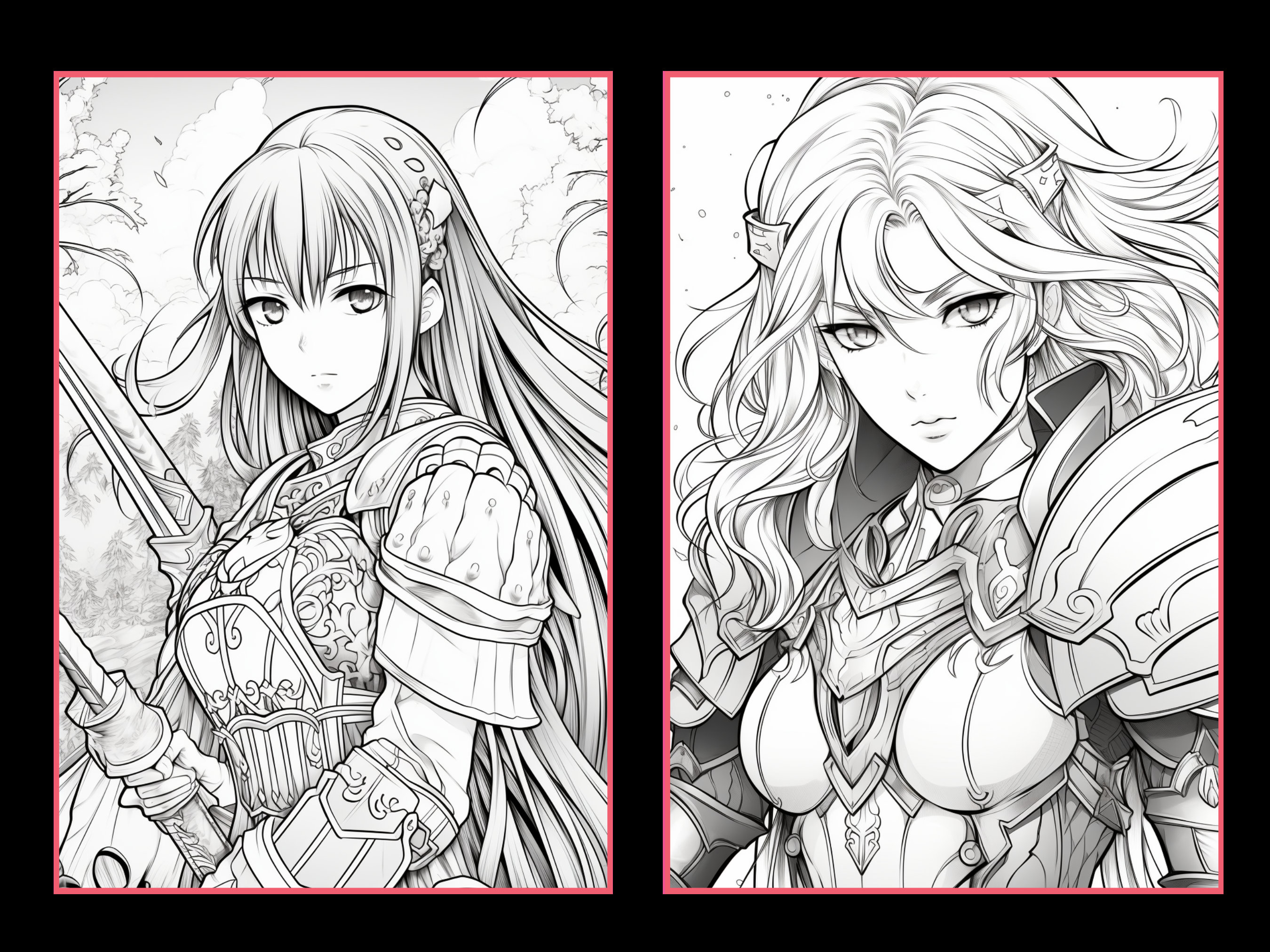 101 Anime Girl Warrior Printable Manga Girl Warrior Coloring Pages