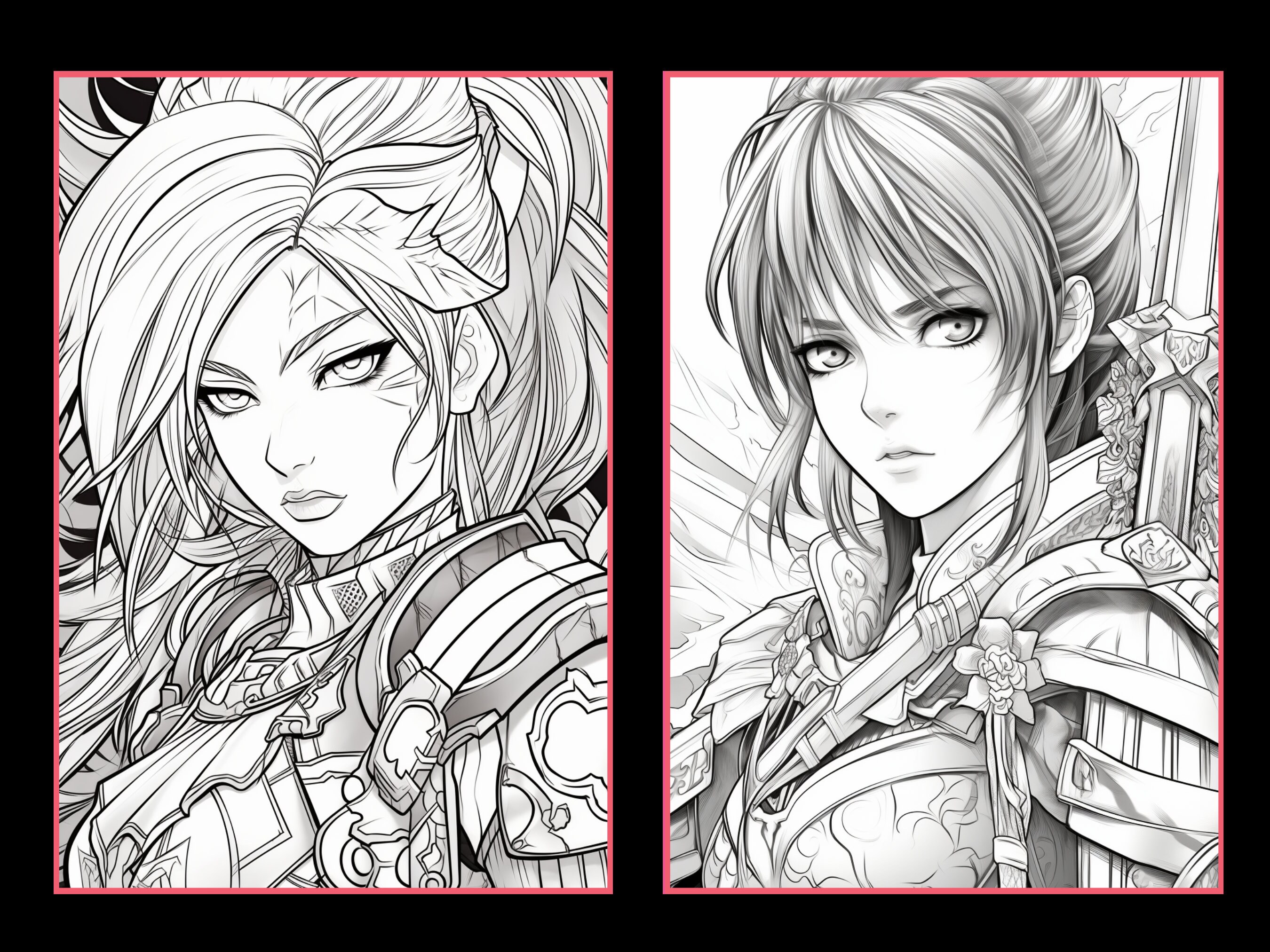 101 Anime Girl Warrior Printable Manga Girl Warrior Coloring Pages