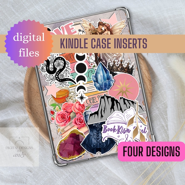 Kindle Insert for Clear Case | Romantasy Reader | PNG and PDF | Digital DOWNLOAD