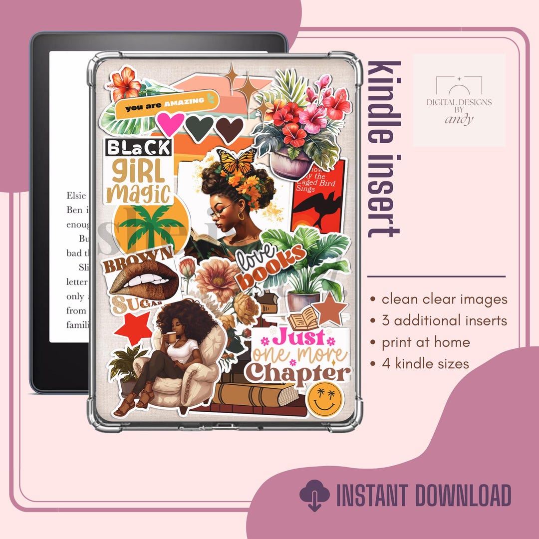 Kindle Case Insert | Black Girl Magic | PNG and PDF | Digital DOWNLOAD ...