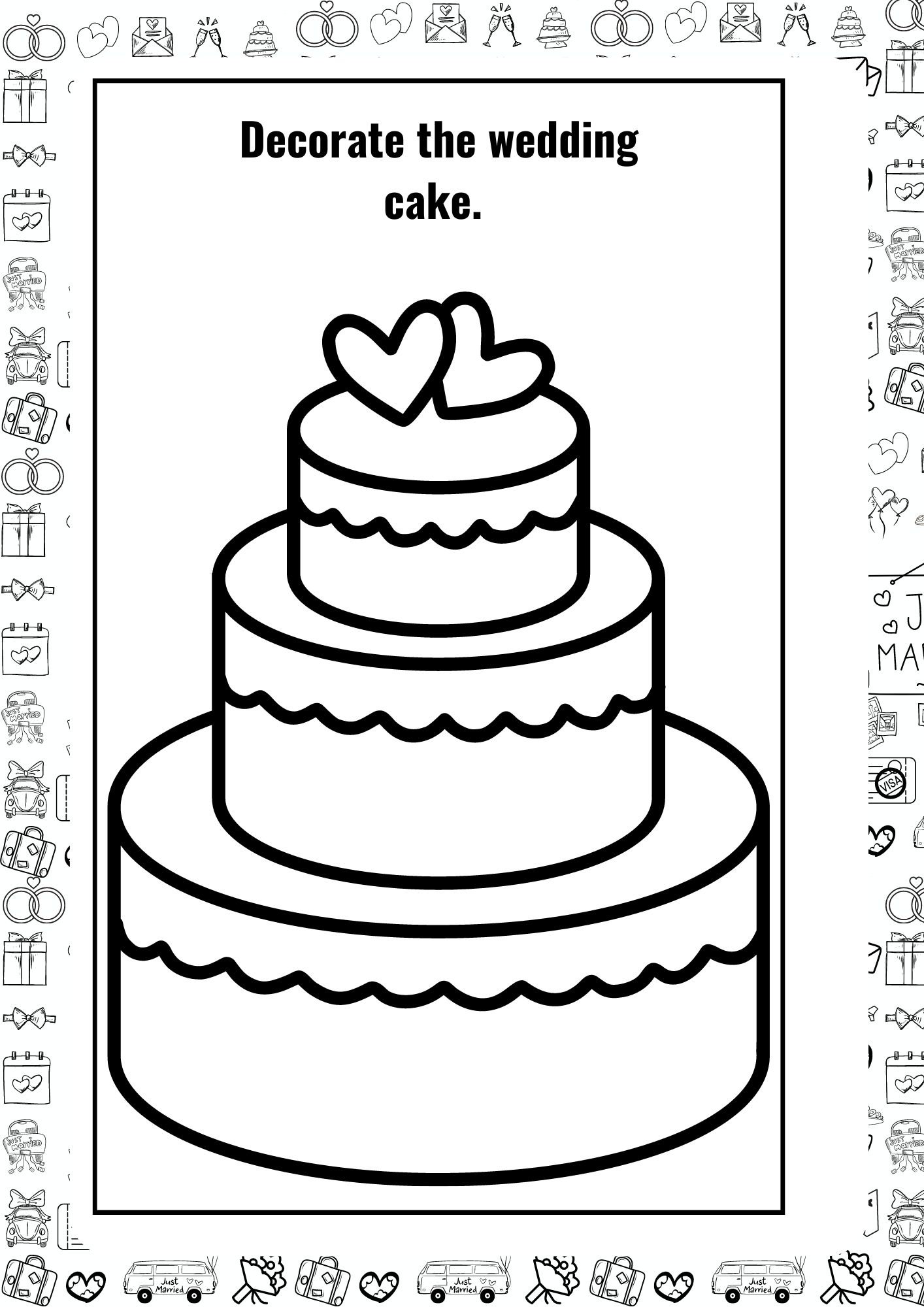 Wedding Coloring Book Printable. 21 Printable Coloring Pages for