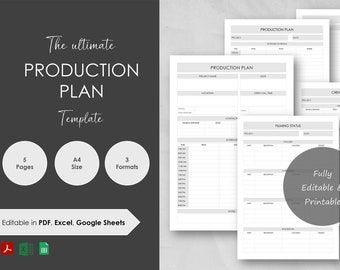 Production Plan Template | The ultimate production planner to streamline your next production projects!