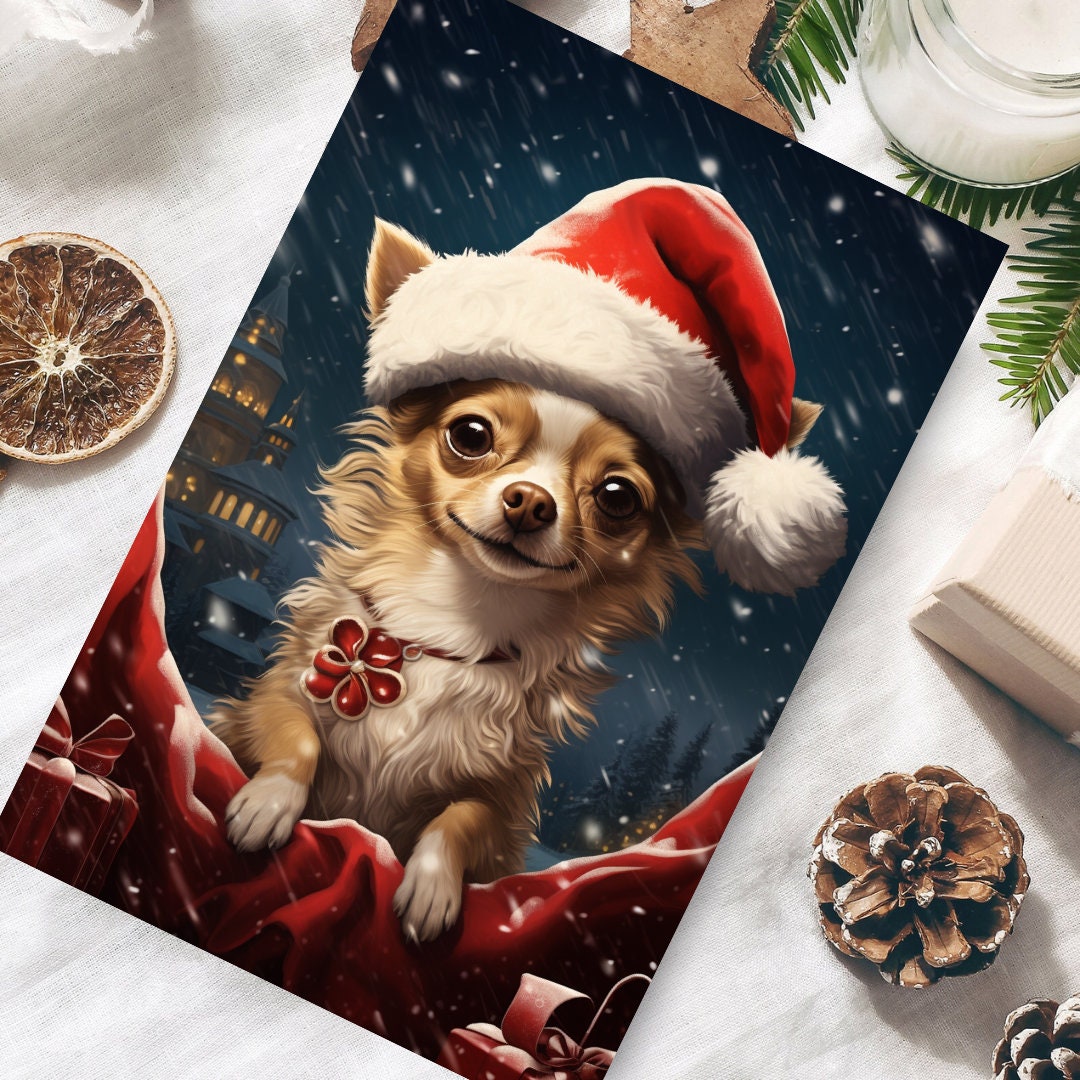 10 Weihnachten Grußkarten Chihuahua Weihnachtskarten Set Weihnachten