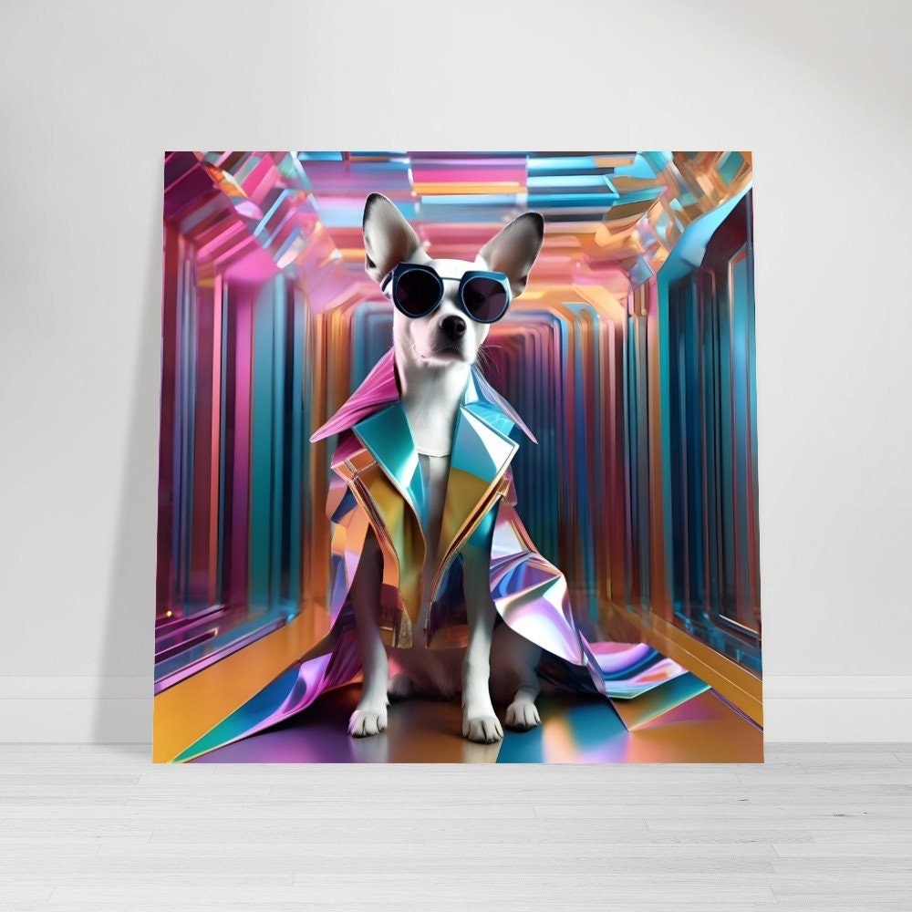 Deko Hund Chihuahua gestreift bunt bemalt - Tierische Kunst