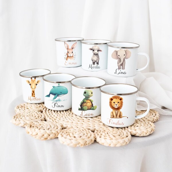 Enamel cup, baby gifts, children, cup personalized, enamel cup personalized, children's cup, cup children, kindergarten