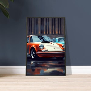Metal Frame Porsche Poster | Porsche 911 | Retro | Art Print | Artwork | Minimalist