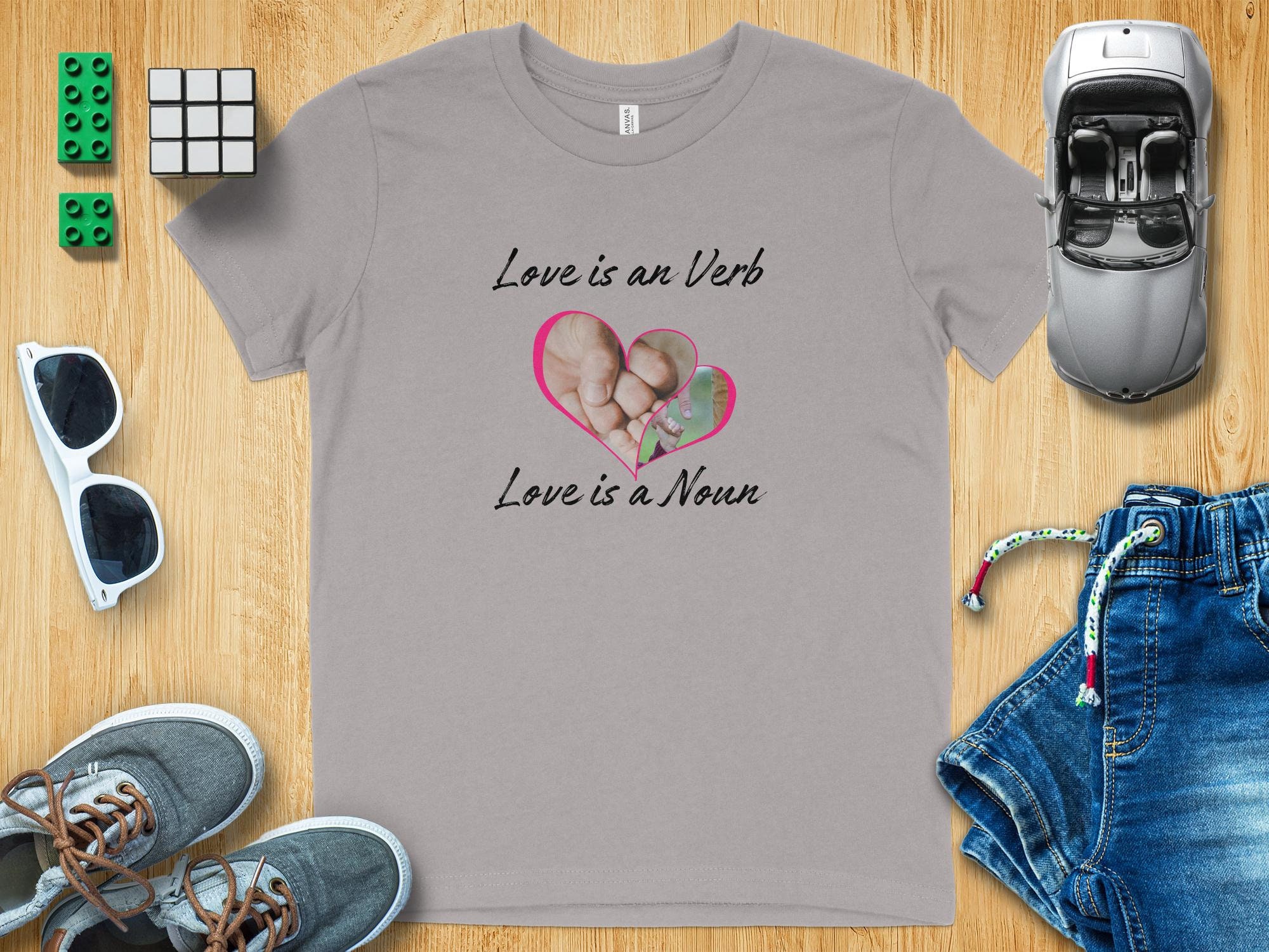 Love is an Verb Love is a Noun Father Holding Hands Tshirt Etsy