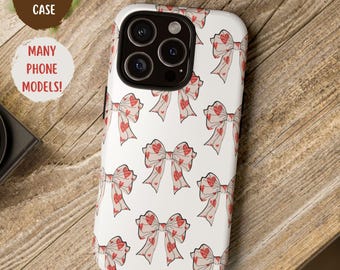 Coquette Phone Case, Valentine Day Phone Case, Cute Phone Case, Aesthetic Phone Case, Bow Phone Case, Preppy Iphone Case, Gift for Teenager