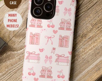 Book Lover Phone Case, Coquette Phone Case, Valentine Day Phone Case,Cute Phone Case,Aesthetic Phone Case,Bow Phone Case,Gift for Book Lover