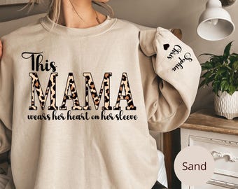 Custom Mama Sweatshirt, Mama with Kids Names on Sleeve Sweatshirt, Personalized Mom Sweatshirt, Custom Christmas Sweatshirt, New Mom Sweater