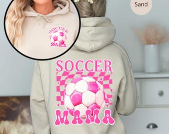 Retro Soccer Mama Hoodie, Pink Soccer Mom Sweatshirt,Soccer Mom Shirt, Mom Gift, Girly Soccer Mom Clothing,Gift for Moms,Gift for Soccer Mom