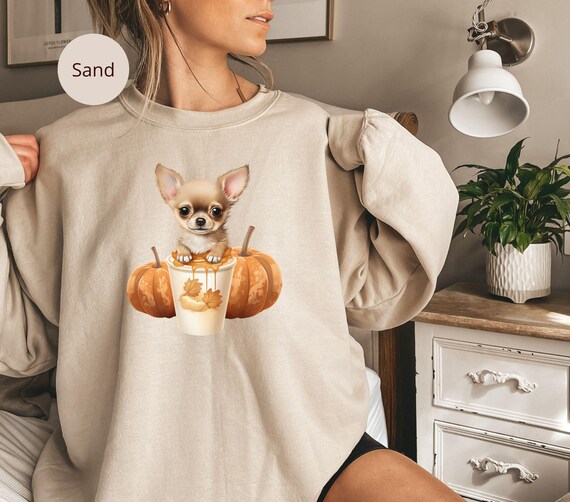 Chihuahua Halloween Sweatshirt, Chihuahua Spice Pumpkin Latte Sweatshirt, Chihuahua mom, Cute Fall Sweatshirt, Animal Lover Gift, Dog Lover