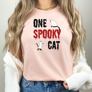 Cat Halloween Shirt,Funny Ghost Cat Tee, One Spooky Cat T-Shirt,Cat Lover Gift,Cute Black Cat Shirt,Cute Ghosts cats Tshirt, Cat Lover Shirt