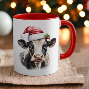 Cow Christmas Mug, Cow Christmas Decor, Christmas Highland Cow Mug, Christmas Holstein Cow, Cute Christmas Cow,Xmas mugs,Xmas Cow, Xmas Gift