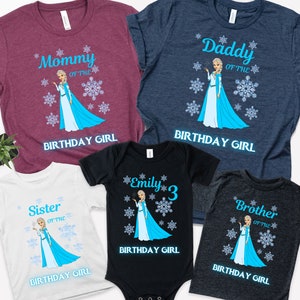 Frozen Birthday Shirt , Elsa Birthday Shirts, Frozen Custom Shirt , Frozen Personalized Tee, Frozen Family Party shirts