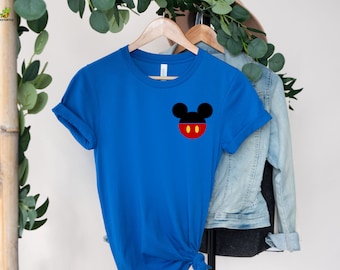 Mickey Mouse Disney Shirt, Disney Shirt, Mickey Mouse Mom Dad Pocket Size Print Shirt, Disney Men&#39;s Shirt, Gift for Men