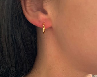 NataschaWoge® pendientes de aro redondos de acero inoxidable MINI pendientes de aro de oro plateado joyería para su novia de joyería de mujer de plata de regalo