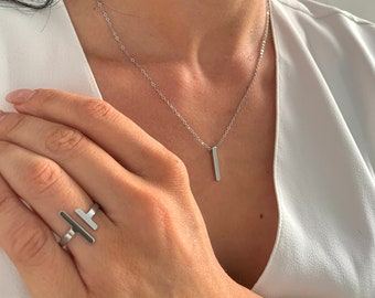 NataschaWoge® bijoux minimalistes ACIER INOXYDABLE chaîne en argent doré collier + pendentif cadeau pour sa chaîne en or bijoux femme