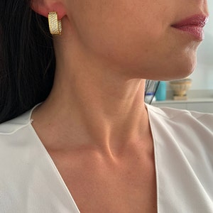 Rhinestone Chain Earrings - Two Hole Piercing Earring Ear Buckle Ear Ring  1PC
