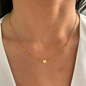 NataschaWoge® 18K Gold Necklace Minimalist Small Heart BRACELET Thin Tiny Waterproof Jewelry Chain Bracelet Gift Idea image 1