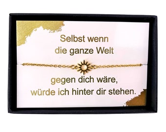 GESCHENK Sonne Freundin minimalistisch Armband Freundschaftsarmband Freundschaft gold silber spiritueller Schmuck Sun Hollow Geburtstag