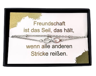 NataschaWoge® GESCHENK Unendlichkeit Edelstahl Freundin minimalistisch Armband Freundschaftsarmband Freundschaft Schmuck Geburtstag