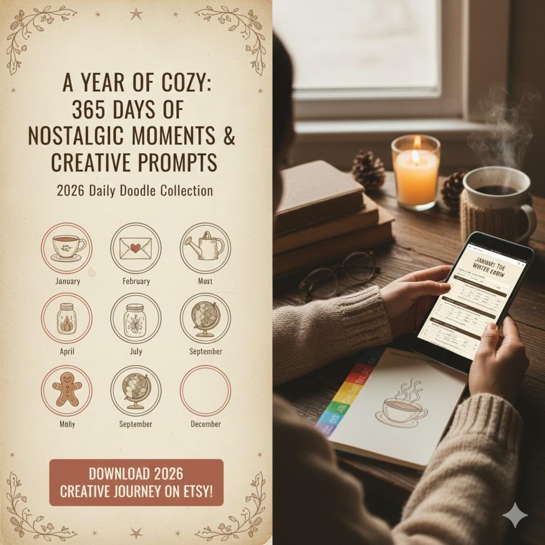 365 Days of Cozy & Nostalgic Daily Doodles. A 2026 Creative Journey ...