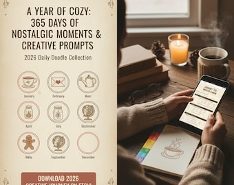 365日分の、心温まるノスタルジックな日々の落書き。季節のテーマと心安らぐアートを通して、2026年のクリエイティブな旅を。