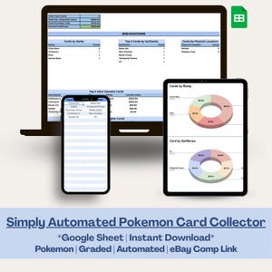 Rastreador de Coleção Pokémon Estampas Ilustradas | Planilha Automatizada de Valor de Cartas e Inventário | Download Digital