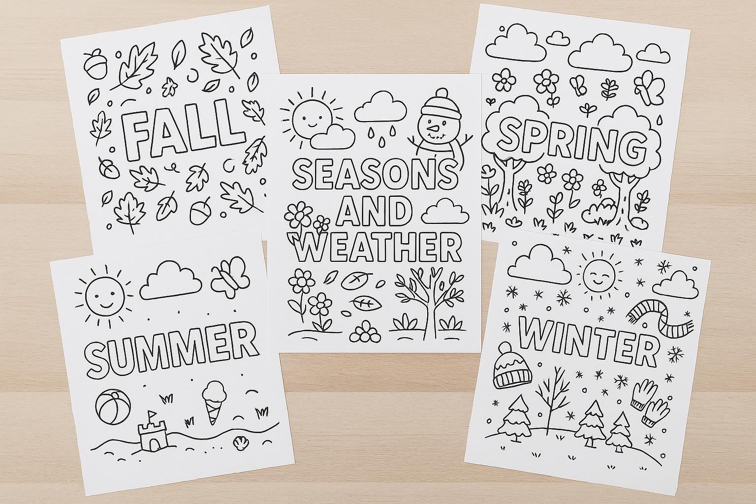 29 Creative Weather Crafts for Kids 17 Seasons and Weather Coloring Book for Kids: 54 Printable Pages (PDF…