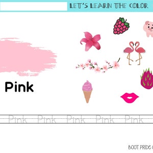 Pink Color Learning 57 Page Learning Activity Book for Toddlers - Abcs, 123s, Shapes ...