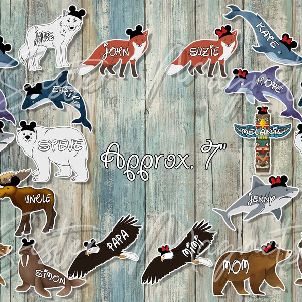 Custom Cruise, DCL Alaskan Cruise, Alaska Animal, Alaska Cruise Magnets, Door Decorations, Eagle, Bear, Whale, Dolphin