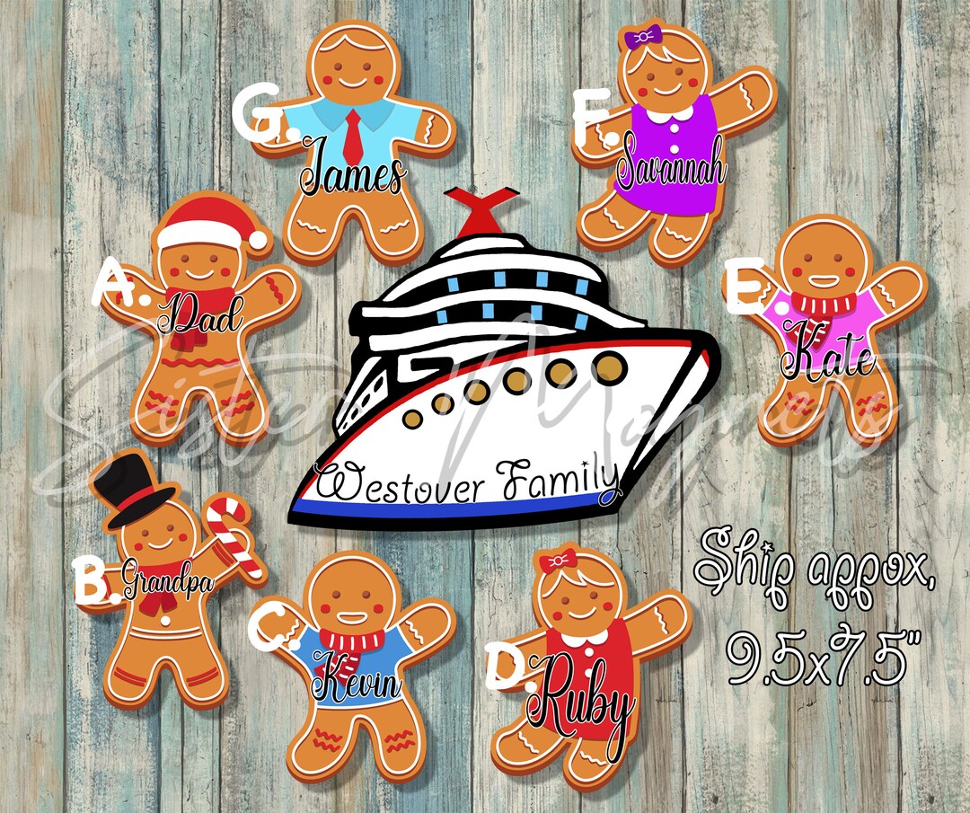 Custom Cruise, Gingerbread Family Christmas Cruise Ship Magnet, Family ...