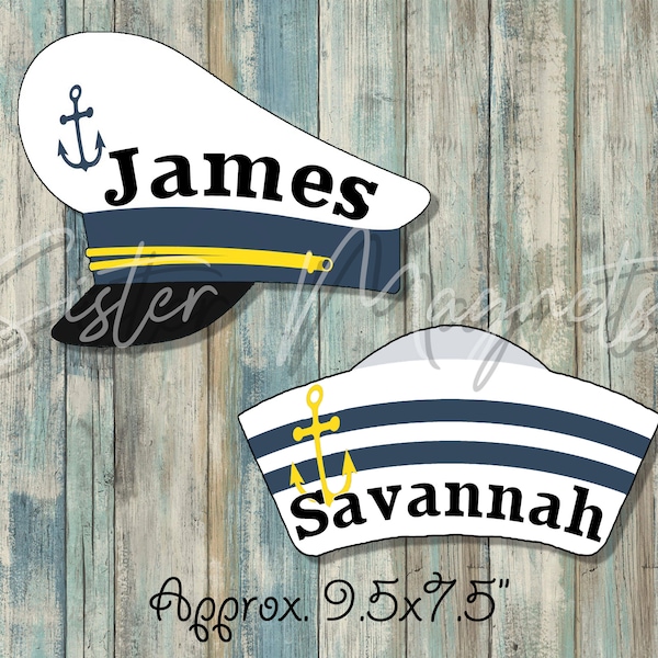 Custom Cruise, Captain Hat, Sailor Hat Cruise Magnet, RCC, door decorations, door magnets, sailor magnet, captain magnet, norwegian cruise