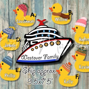 Custom cruise, Alaska Rubber Duck Cruise Ship Magnet, Family Set, here for the ducks, RCC, alaskan cruise, door decorations