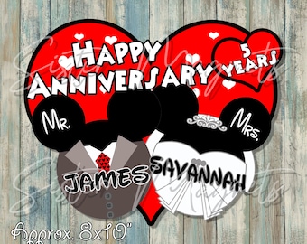 Custom DCL Happy Anniversary Cruise Magnets