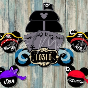 Custom Cruise, Pirates Life for me, Pirate Ship Wish Porthole cruise magnet, door decorations, pirate captain mickey, pirate captain minnie