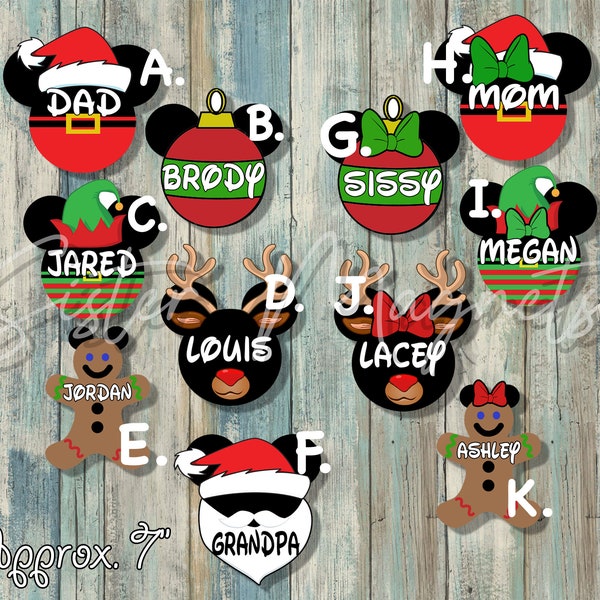 Custom Cruise, DCL Very Merrytime Christmas Cruise Door Magnets, Mickey Santa, Minnie Santa, Reindeer, Elf, Door Decorations