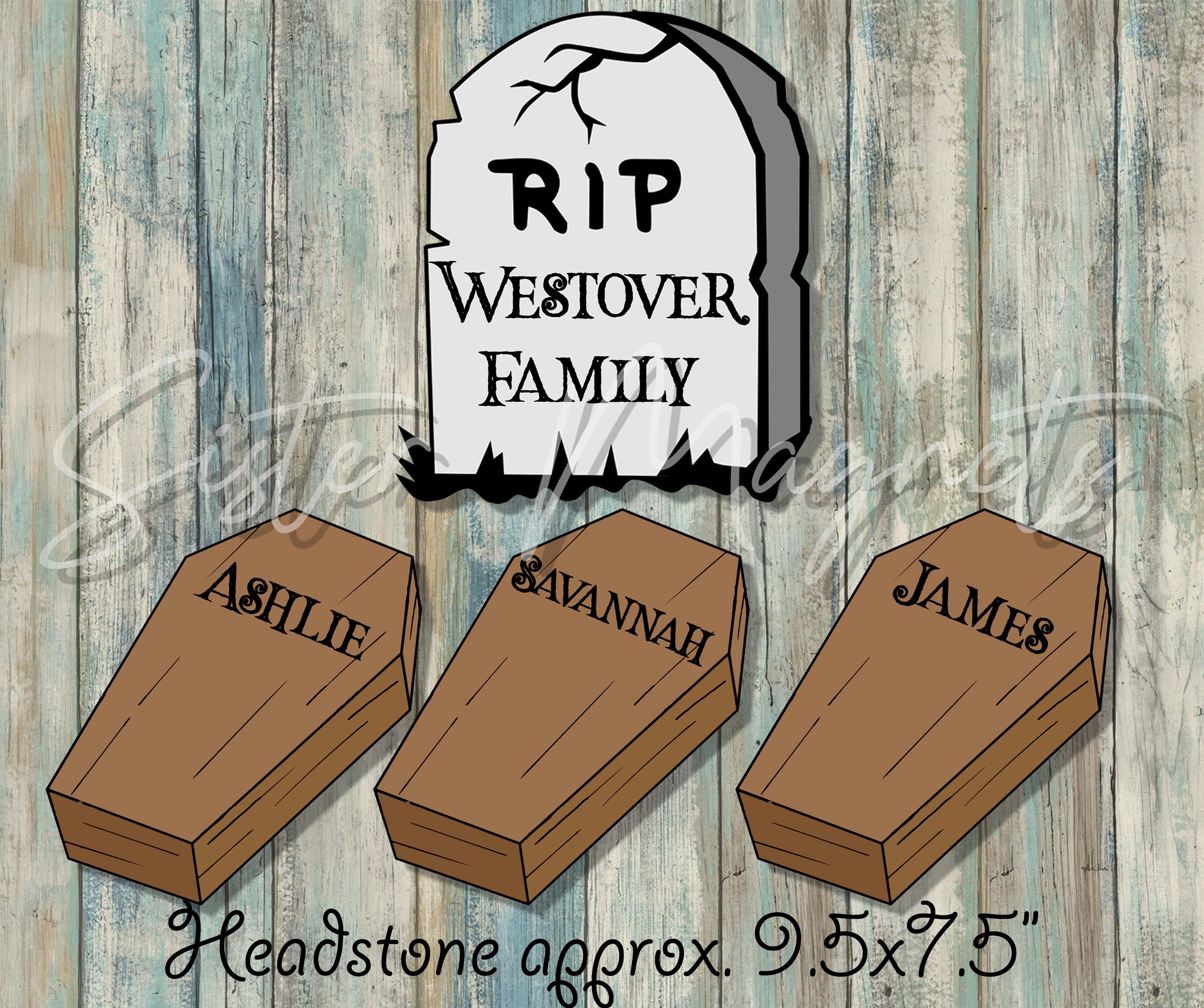 Tombstone Coffin Halloween Cruise Ship Door Family Set Etsy