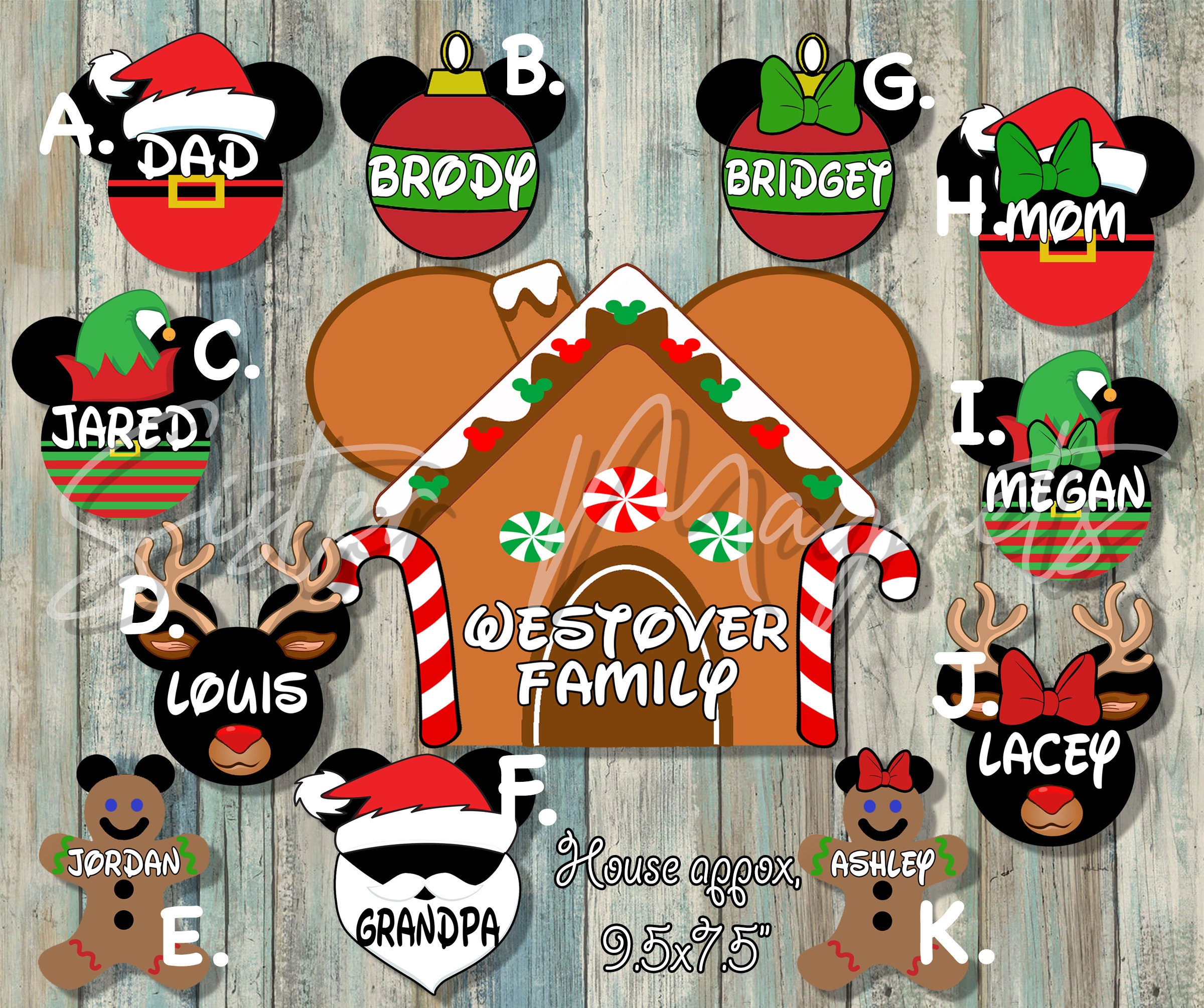 Custom Cruise, DCL Very Merrytime Gingerbread House Christmas Cruise Ship Door Magnet, Family Cruise, Mickey Santa, Minnie Santa,