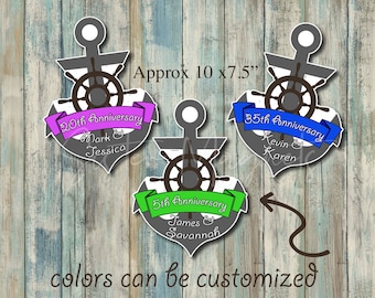 Custom Anchor Happy Anniversary Cruise Magnets, DCL, RCC, Celebration