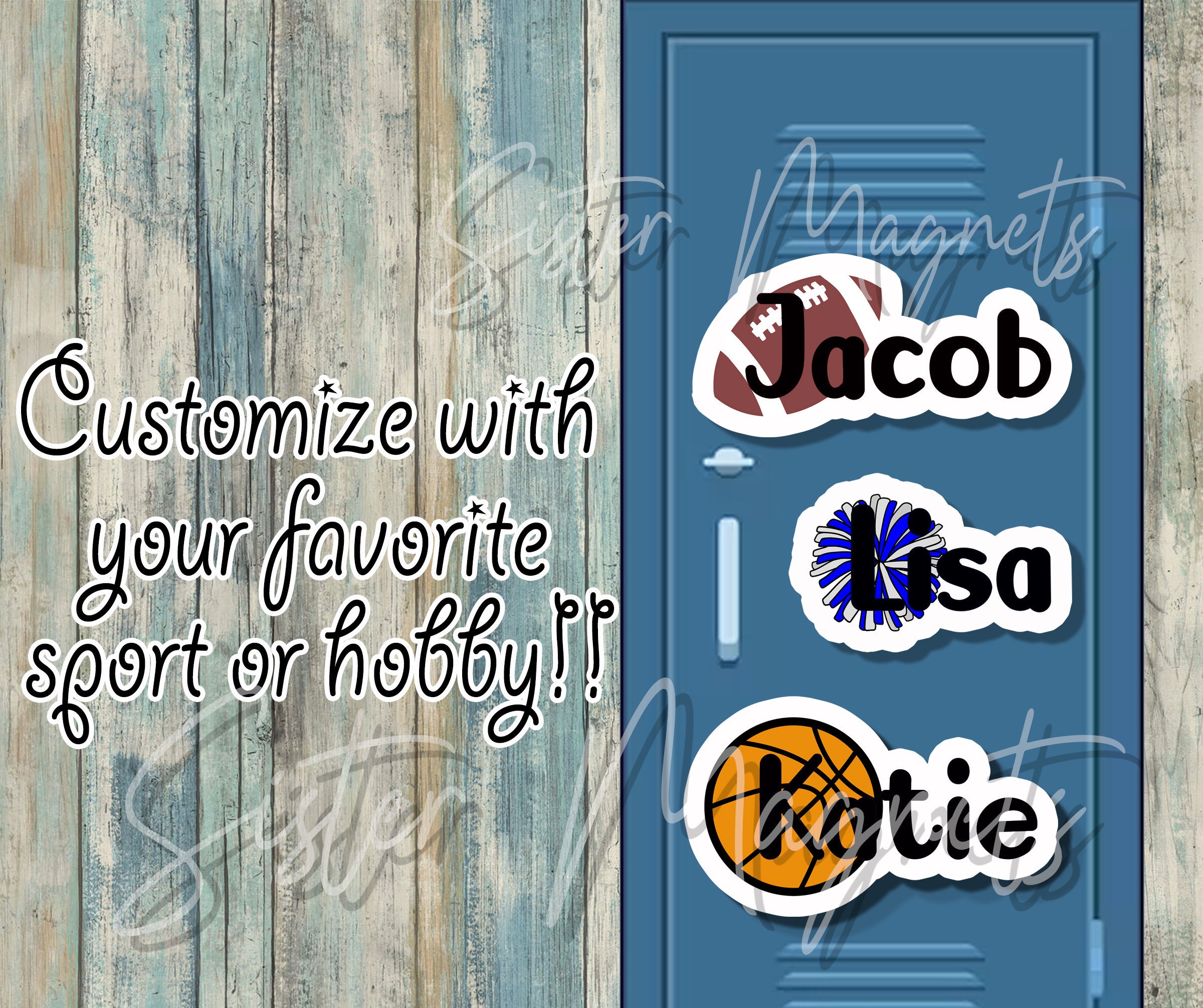 Custom Sports Locker Magnets - Etsy