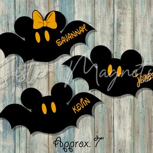 Custom Cruise, DCL Halloween on the High Seas, Mickey Bats, Minnie Bats, Cruise Magnets, door decorations