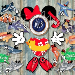 Custom Cruise, Snorkel Minnie Porthole, Door Decorations, Mickey Tropical Animals, Caribbean Door Magnets, DCL, Castaway Cay