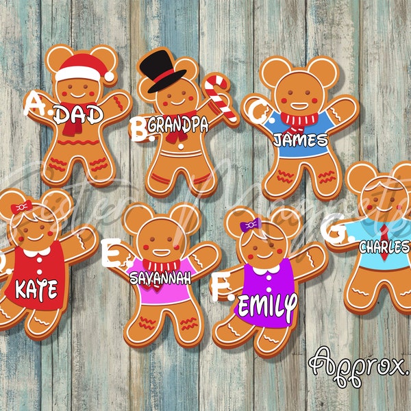 Custom Cruise, DCL Very Merrytime Gingerbread Family Cruise Magnets, Christmas, Door Decorations, mickey santa, minnie santa