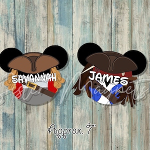 Custom Cruise, DCL Pirates Life for Me Cruise Magnets, jack sparrow, elizabeth swan, pirate mickey captain, pirate minnie captain