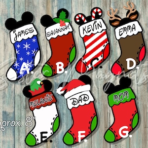 Custom Cruise DCL Very Merrytime Christmas Stocking Cruise Ship Door Magnet, Mickey Santa, Minnie Santa, Elf, Reindeer, Christmas