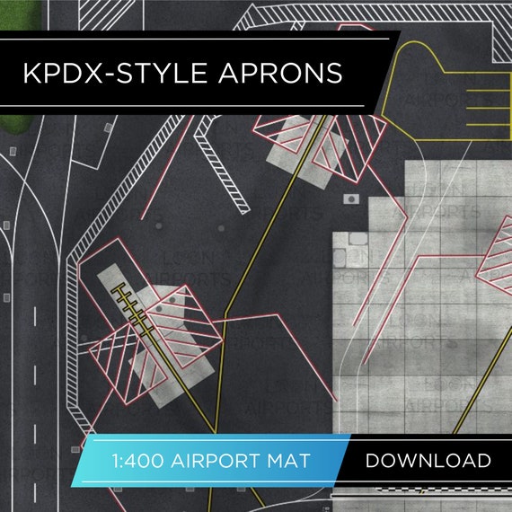 1:400 スケールの空港レイアウト | デジタルダウンロード | KPDX 空港