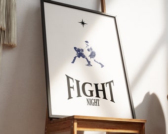 Boxing Poster, Sport Print, Boxing Gifts, Dorm Room Decor, Minimalist Print, Streetwear Poster, Fight Night Poster