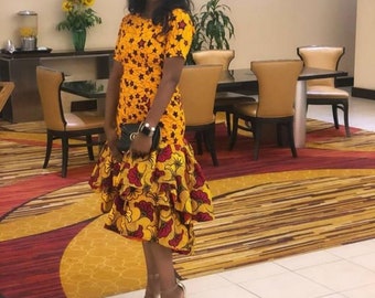 African print midi dress, African clothing for women, Ankara Midi print dress, Ankara clothing, African print dress, African party dress